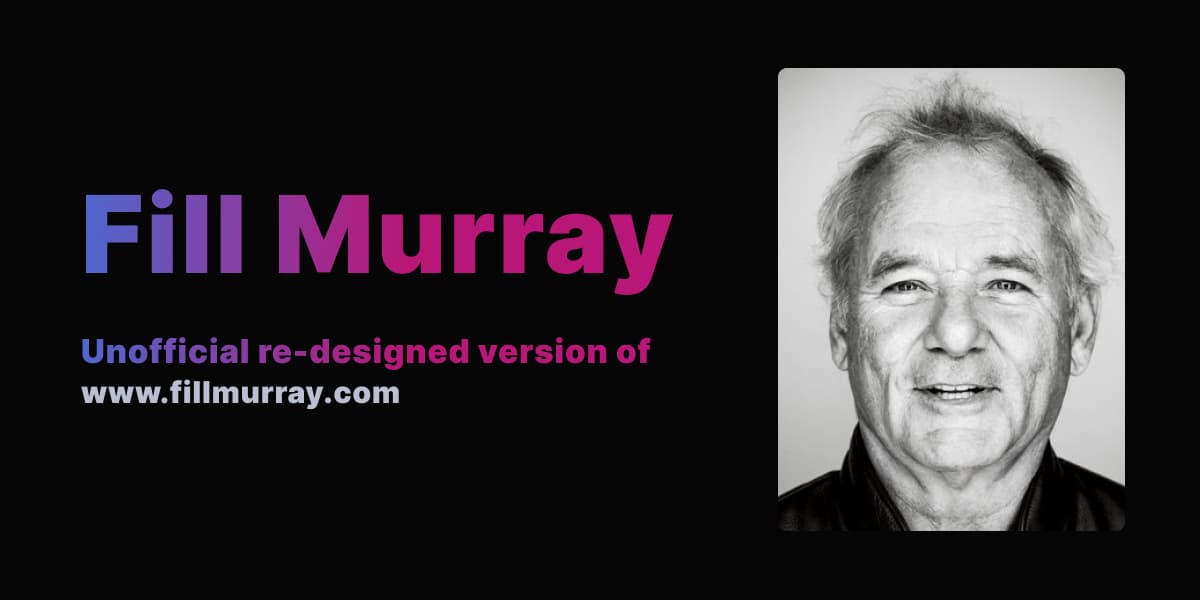 Fill Murray Re-designed cover